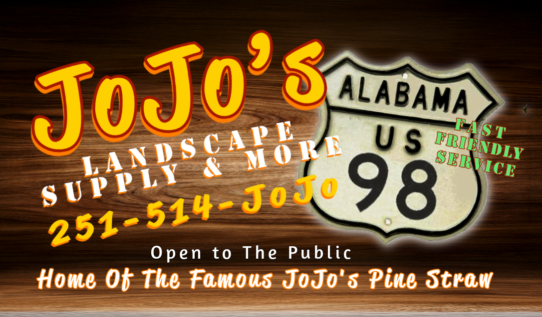 JoJo’s Landscape Supply & More located in Baldwin County. A Garden Center supply palm trees, plants, landscape design, bulk rock, dirt, mulch, pine straw and much more.  Foley, Elberta, Pensacola, Lillian, Gulf Shores, Orange Beach and surrounding areas.